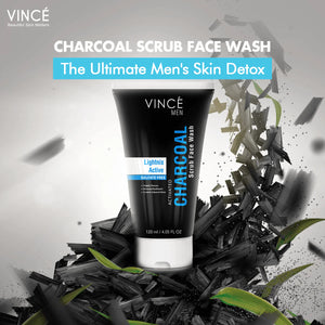 Men’s Glow Set Vince Charcoal Scrub Face Wash,