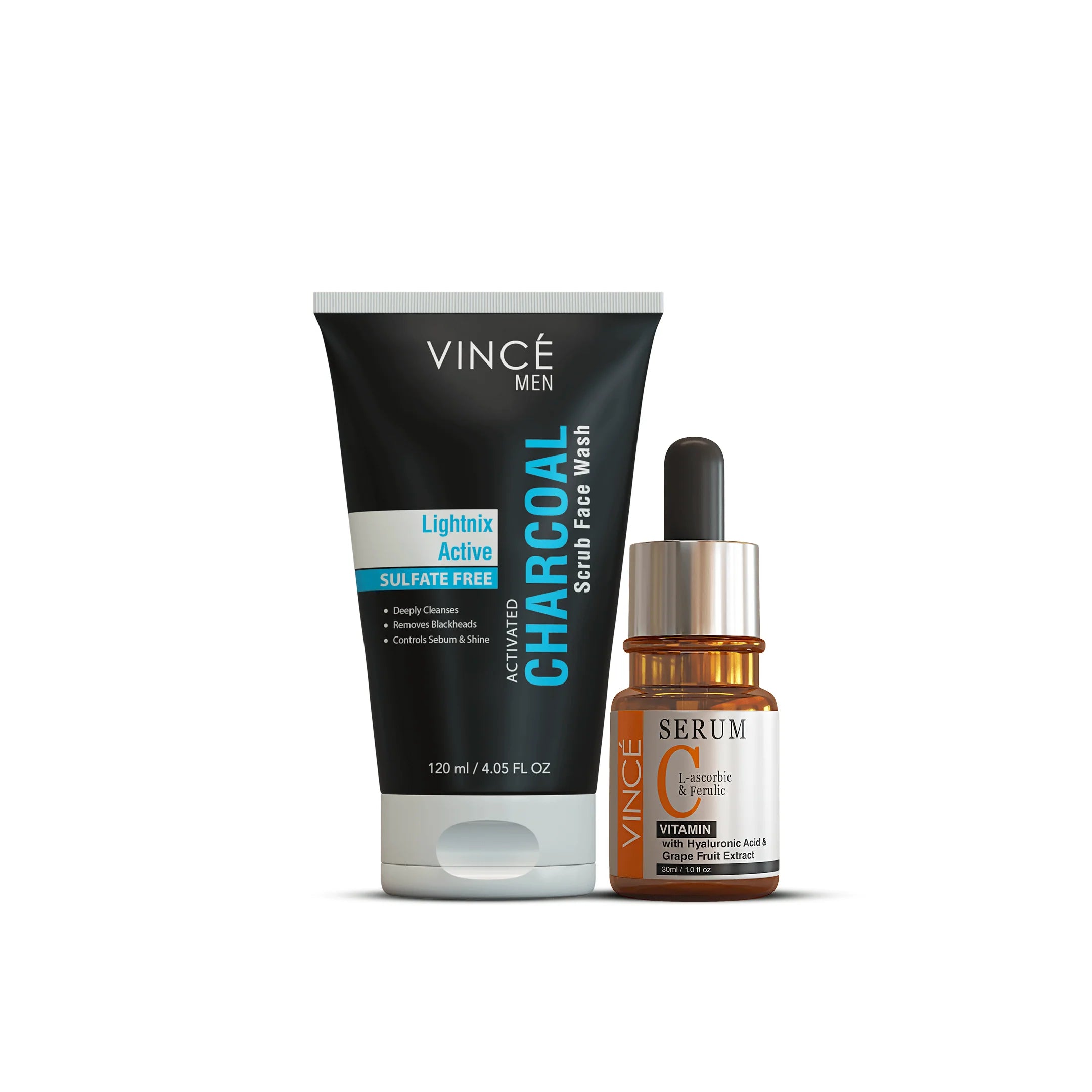 Men’s Glow Set Vince Charcoal Scrub Face Wash,